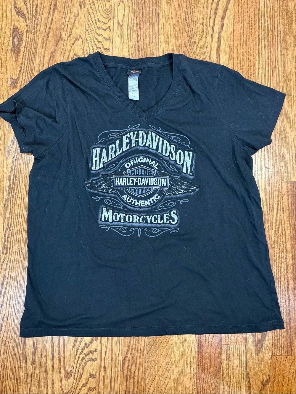 Harley-Davidson® Biker Chick Black V-Neck Logo Tee (2X)